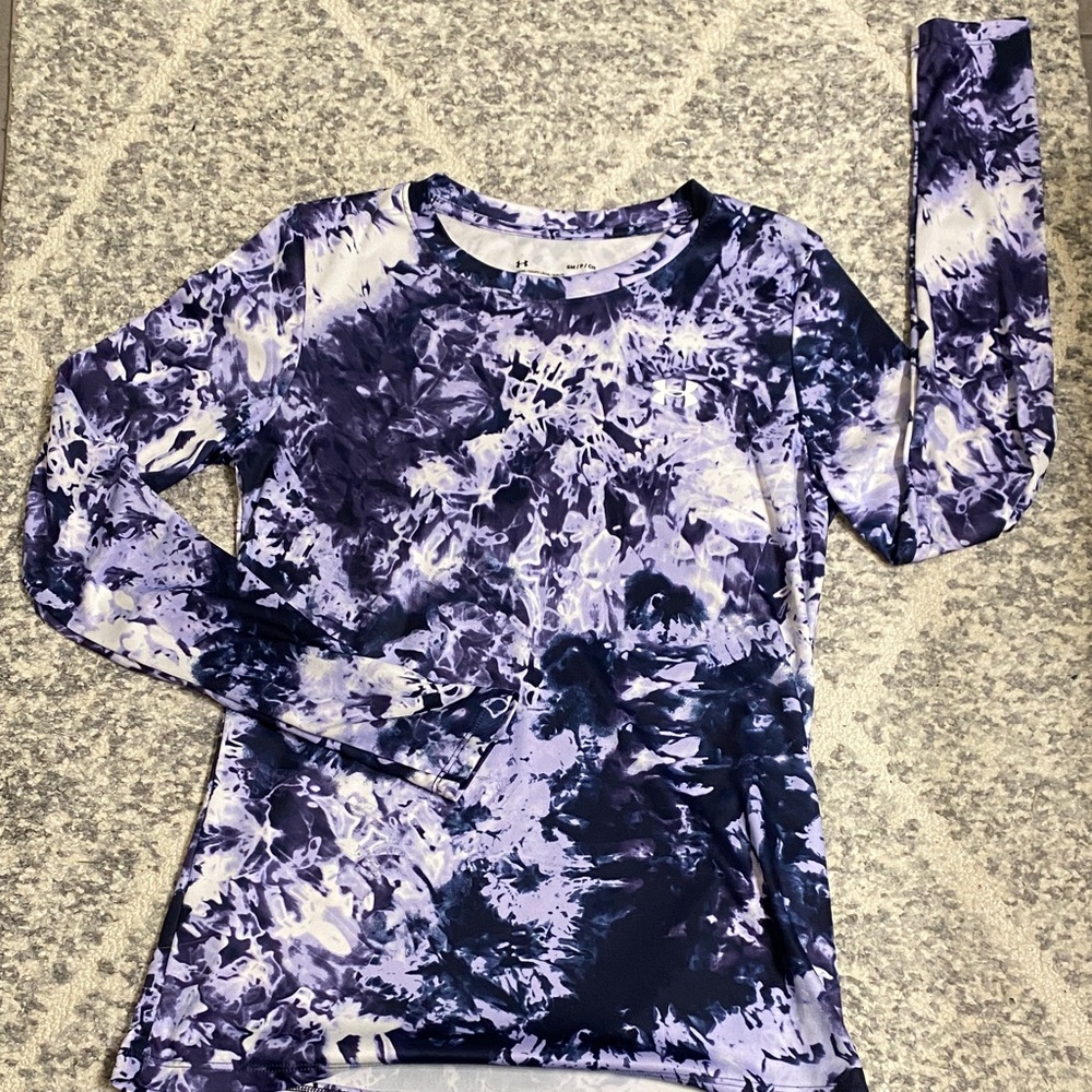 Under Armour Purple and White Tie-Dye Muscle Tee